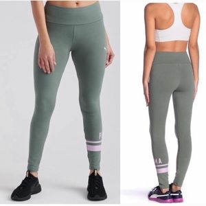 PUMA Logo Leggings NWT Olive Army Green